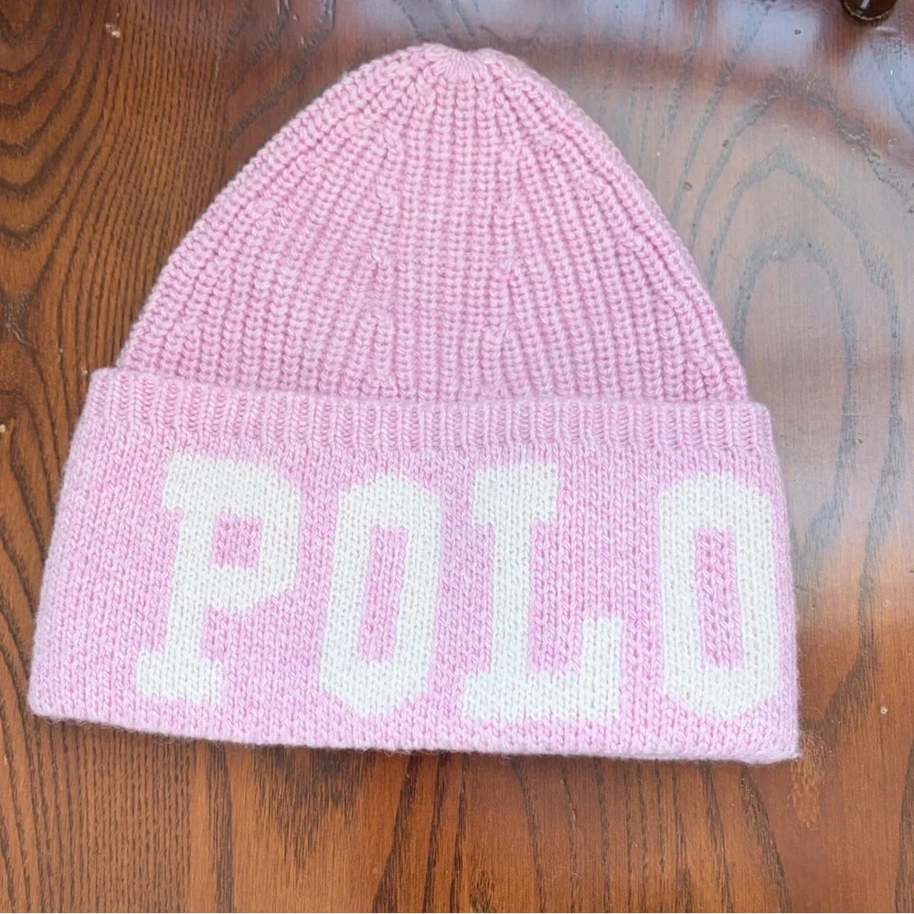 Polo Ralph Lauren Girls Pink Knit Beanie Size 4-6 NWT